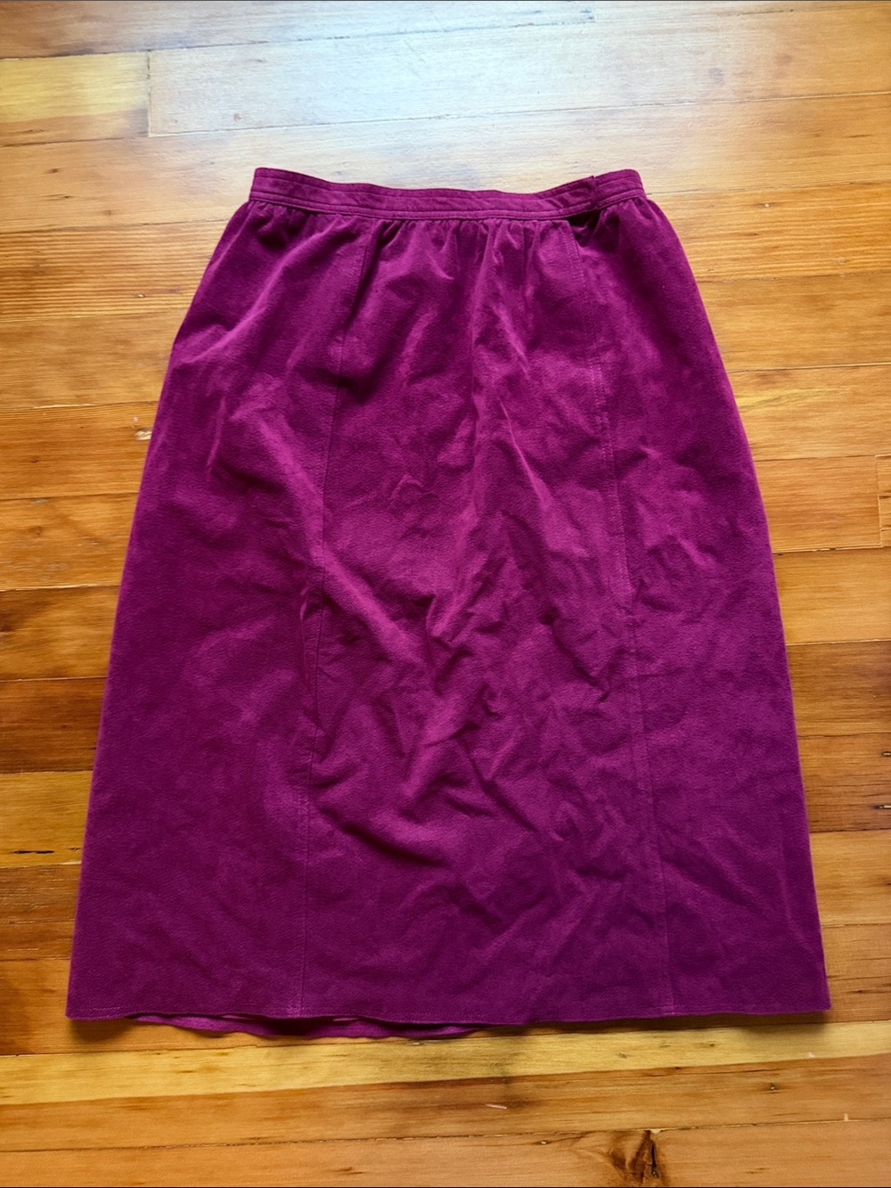 Vintage Blassport Burgundy Ultrasuede Skirt Size 14